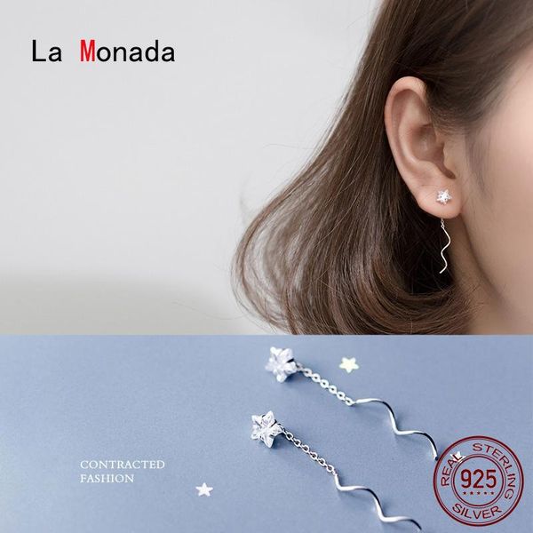 

la monada pentagram женщины падение серебряных серьги 925 стерлинговые серебряные украшения для женщин братья висит корейские серьги, Silver