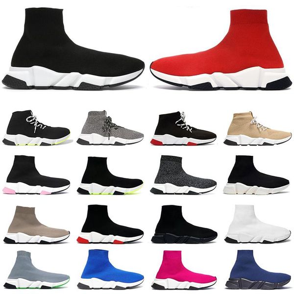 

2021 sock shoes men women speed high low sneakers triple black white red clearsole yellow fluo mens casual shoe jogging walking ca02