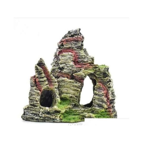 

ezlife artificial mountain aquarium ornaments decorations fake resin mountain cave stone fish tank aquarium decoration xp0430 rgyfa