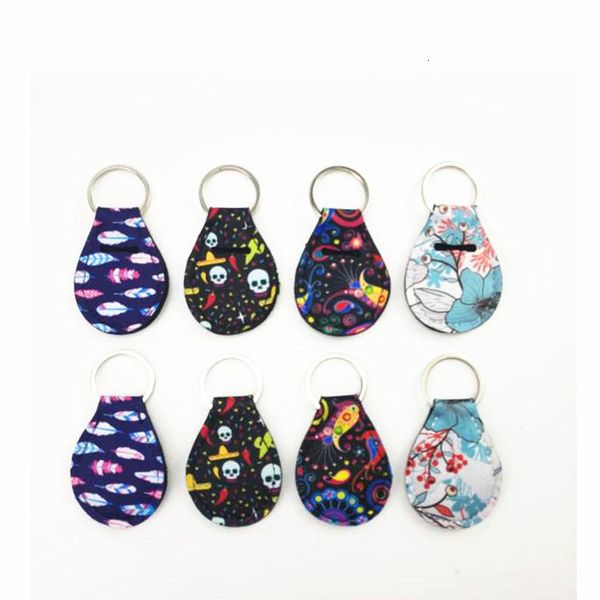 

mini neoprene coin coin holder key wrap rings key chain holder carry case printed keychains party gifts, Slivery;golden