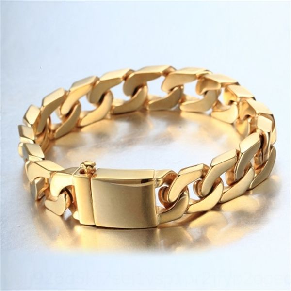 

square for men's fashionable korean stainless jewelry titanium steel bracelet cu7ea, Golden;silver