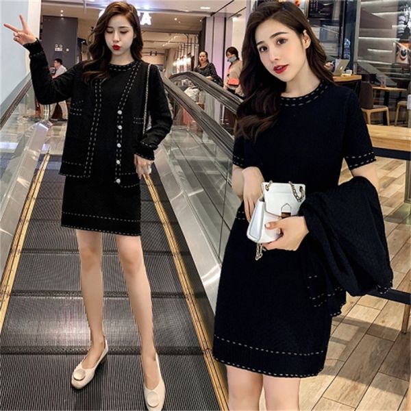 

female of two pieces cardigan plus size suits and korean training sets perfumed women's sm8r, White