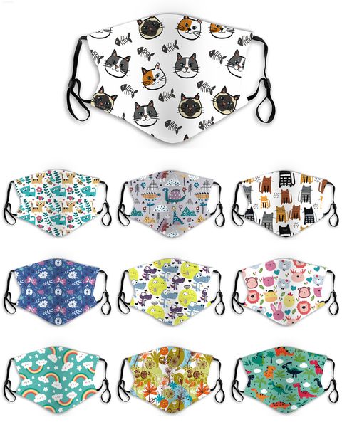 

cartoon cotton black anti-dust anti pollution respirator mask fashion cute cat dinosaur animal face mouth masks
