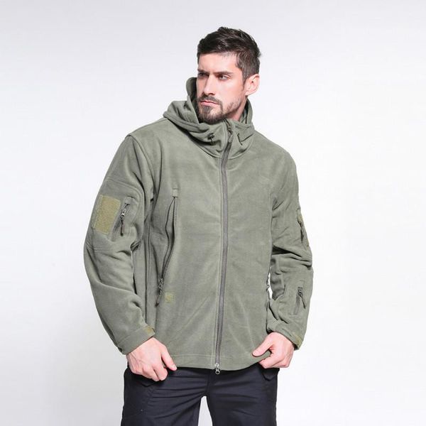 

men's warm coat with cap fleece jacket windproof jacket for outdoor sports outdoors sports hooded coat militar softshell hiking, Blue;black
