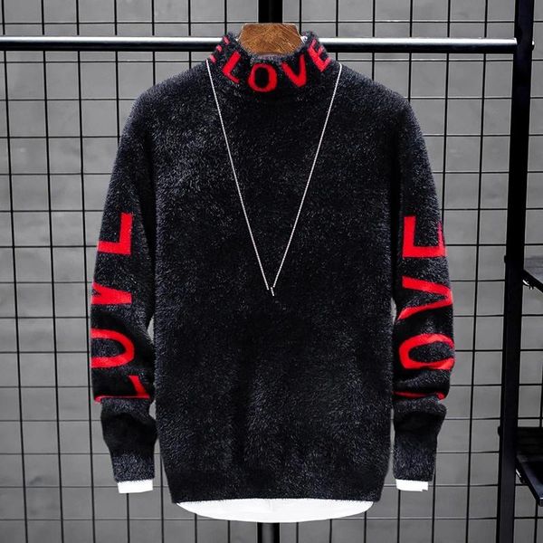 

cashmere sweater men 2020 new winter thick warm mens christmas sweaters turtleneck male pullovers fashion knitwear pull homme, White;black