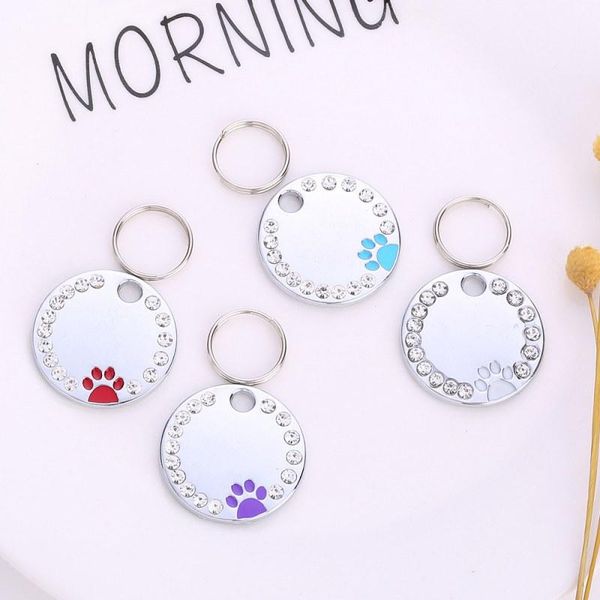 

dog collars & leashes tags engraved cat puppy pet id name collar tag pendant accessories bone/ glitter