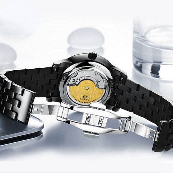 orologi meccanici automatici di lusso, moda ultrasottile, orologi da uomo semplici, orologi impermeabili con zaffiro