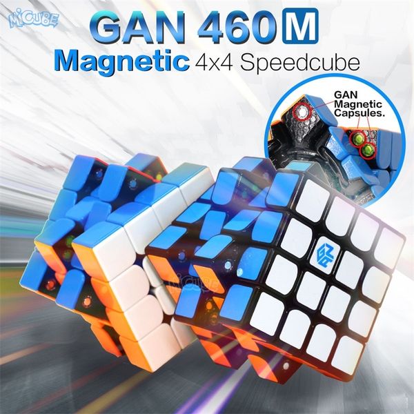 

gan 460 m magnetic cube 4x4 magic cubes 4x4x4 gan 460m speed gan460 m cubo magico 4*4 professional puzzle stickerless gan cube y200428