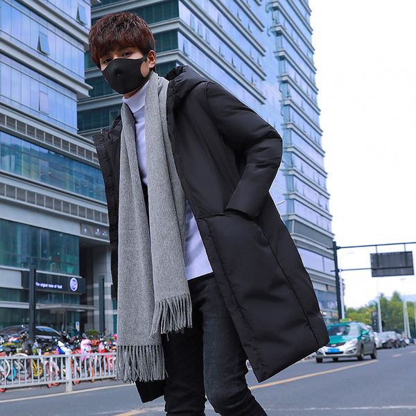 

down jacket men's hooded fashion warm comfortable windproof youth casual, Black