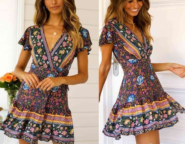

new bohemian print dress 2019, Black;gray