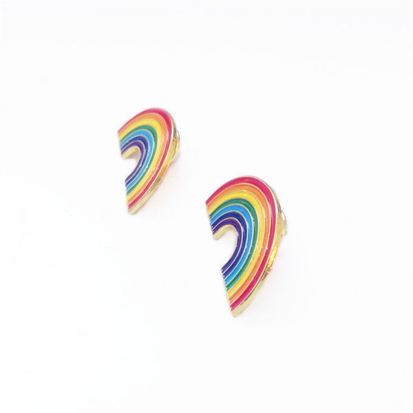 

butterfly buckle badge festival semicircular rainbow brooch iron material baking paint rainbows style badges new arrival 1 5bt l1