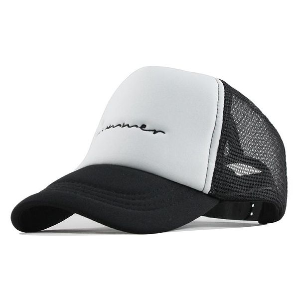 

flb] летняя сетка бейсбольная кепка 3-10-летний дети snapback детская шляпа дальнобойщика для девочек мальчик повседневная casquette baby h, Black;white