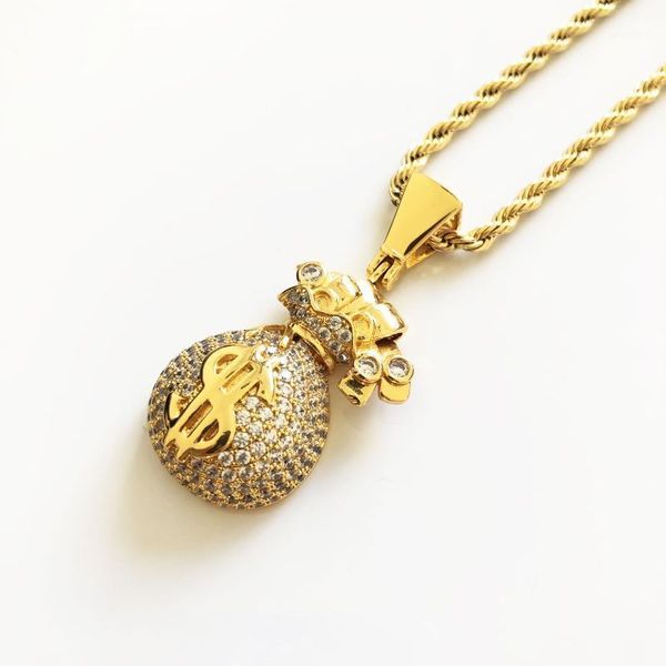 

iced out wholesale dollar bag pendant dropshipping1, Silver