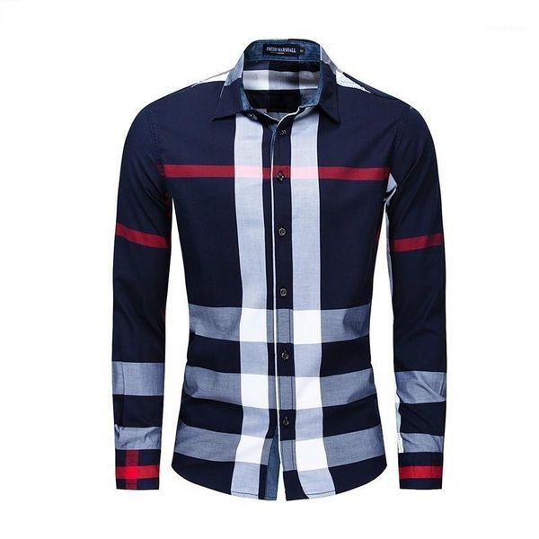 

men shirt long sleeve casual vertical plaid shirts mens chemise homme 2020 long sleeve casual slim fit shirts 100% cotton1, White;black