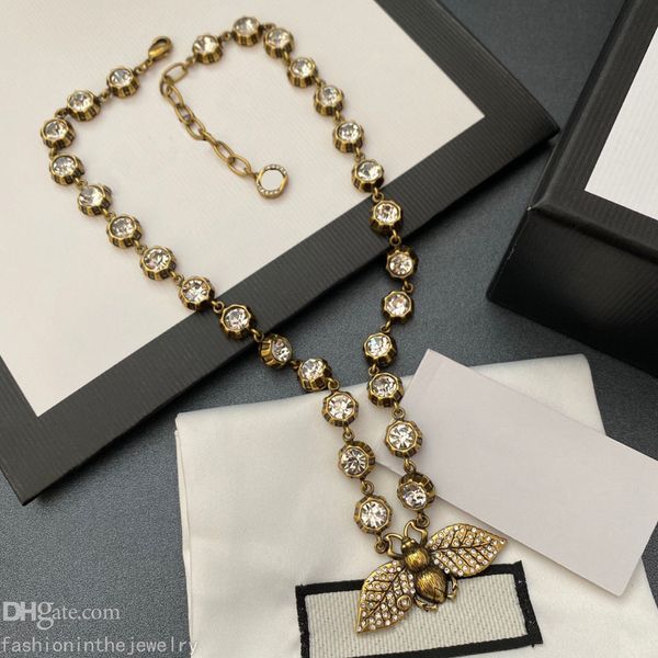 

necklace designer jewelry luxury diamond anniversary gift gold bee pendant 14k gold fashion initial pendants necklaces for women set jewelle, Silver