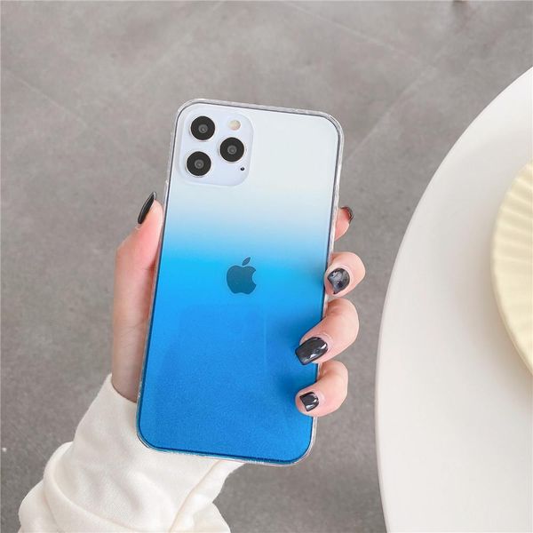 

flykylin candy color phone case for iphone 12 11 pro max x xs max xr se 2020 7 8 plus gradual rainbow sqcxww cases2010