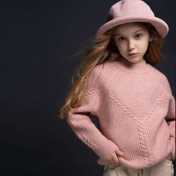 

children's round neck thickened 2020 new cuhk cashmere boy / girl pullover parent child sweater, Blue