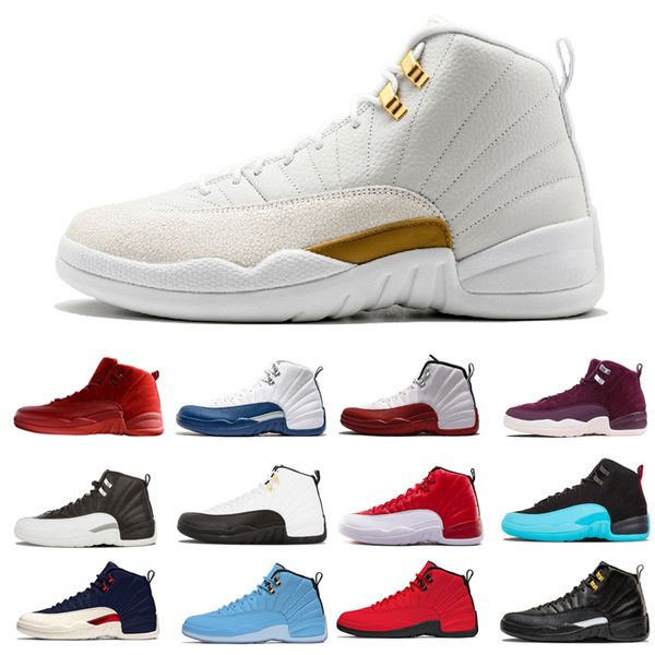 

arrive 12s new bulls gym red taxi playoffs the master basketball shoes for men mens 12s bulls flu game gamma blue sport sneakers