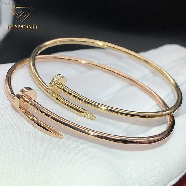 

18k nail bracelet female rose color gold hollow elastic thin head and tail diamond jewelry band certificate, Silver