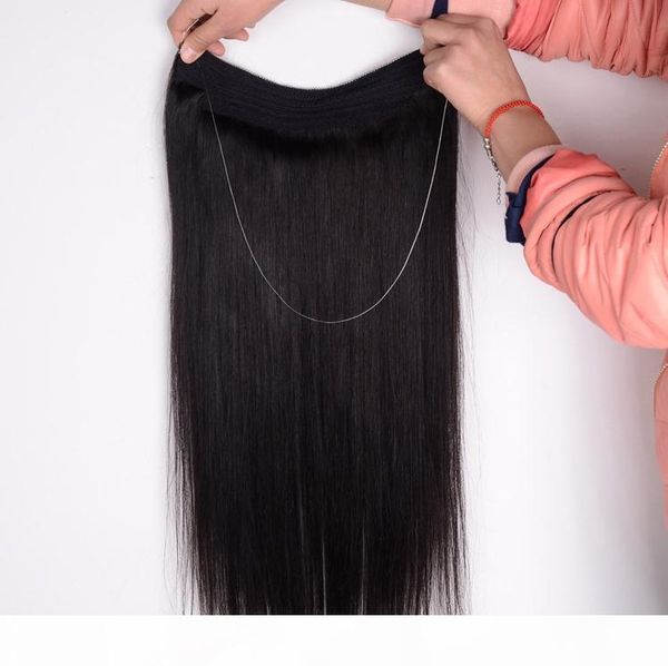 

micro loop hair weave bundles 1pcs flip easy fish line #1b #2 #4#6#8100g 100% real hair hair extensions, Black