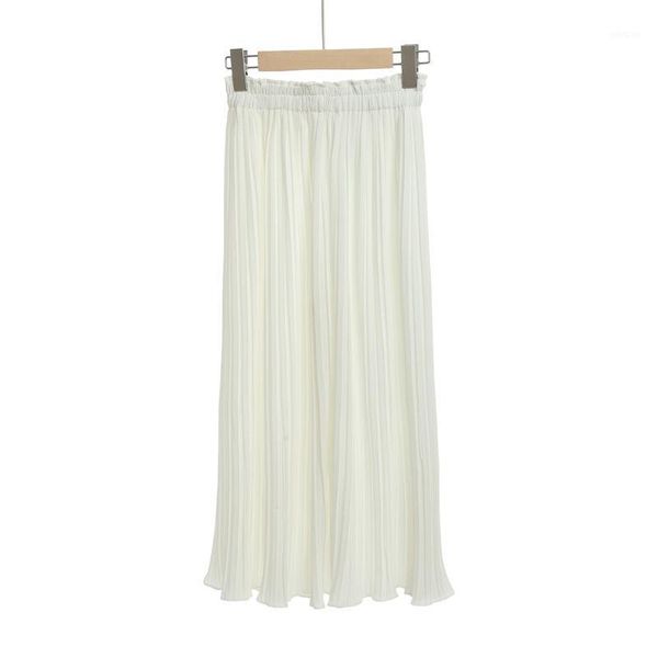 

womans clothing fashionable high waisted ladies wide leg pants loose casual trousers pleated ankle-length chiffon palazzo pants1, Black;white