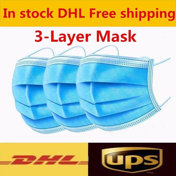 

disposable ups pink dhl white shipping black face thick 3-layer masks with earloops for salon, home use comfo