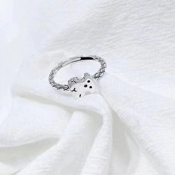 

new style 925 sterling silver ring with simple design and cute bear rings for men and women