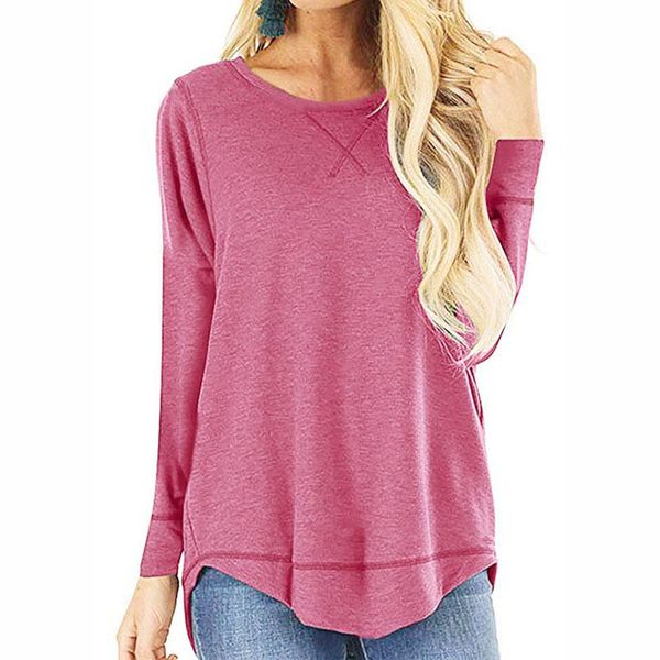 

women's sweaters in solid colors for women with round necks and long sleeves, White;black