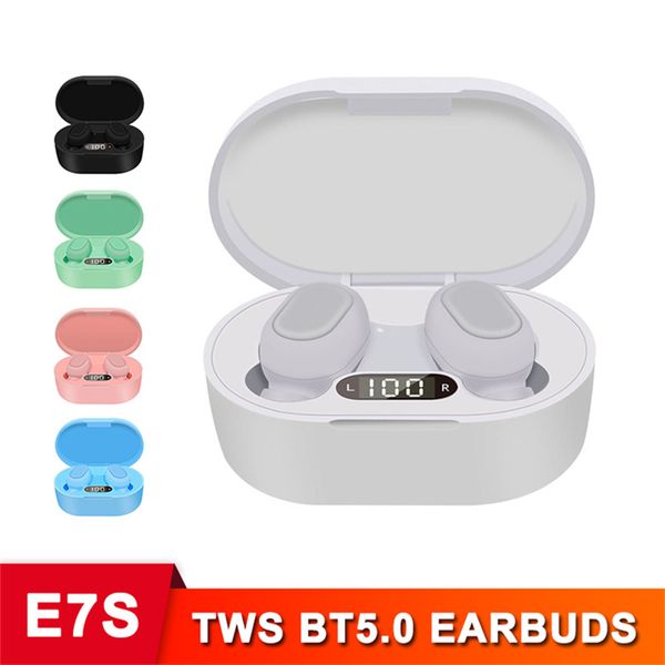 

новый e7s 5.0 tws bluetooth наушники-вкладыши вызова гарнитуры беспроводные с двойной mic led sport gaming наушники для iphone 12 мини про м