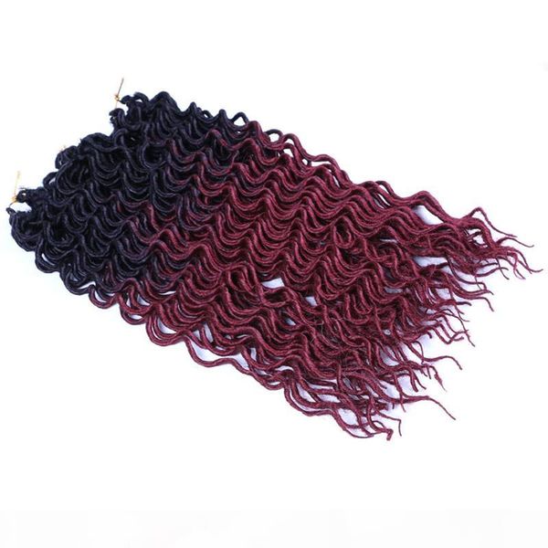 

18" deep curly faux locs crochet braids crochet hair 70g pc style dreadlock crochet braiding hair goddess faux locs, Black