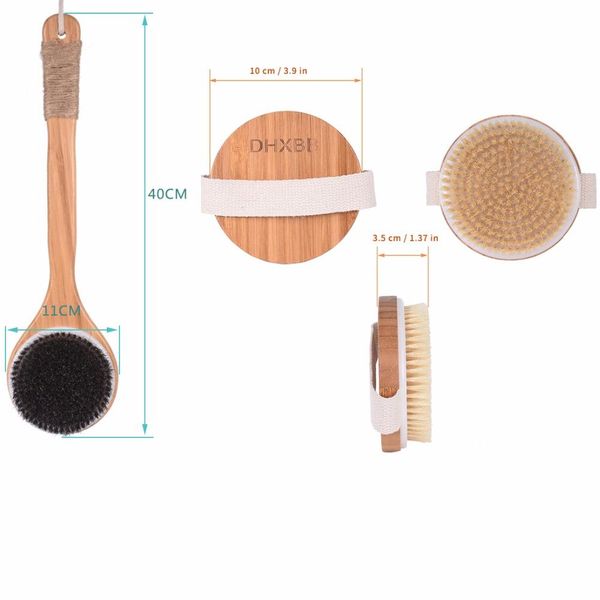 

treesmil натуральная щетина ванна кисти портативный путешествия массаж конский волос деревянный душ сухая кисть отшелушивающий красоты тела