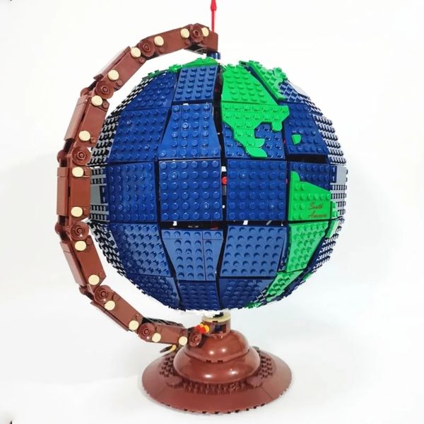 MORK DHL Serie creativa 031001 2420 Pz Globe Building Blocks modello della terra Assemblaggio educativo Giocattoli in mattoni Regali di Natale Migliore qualità