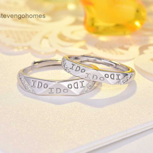 

creative jewelry lovers letter women's s925 diamond sterling silver ring