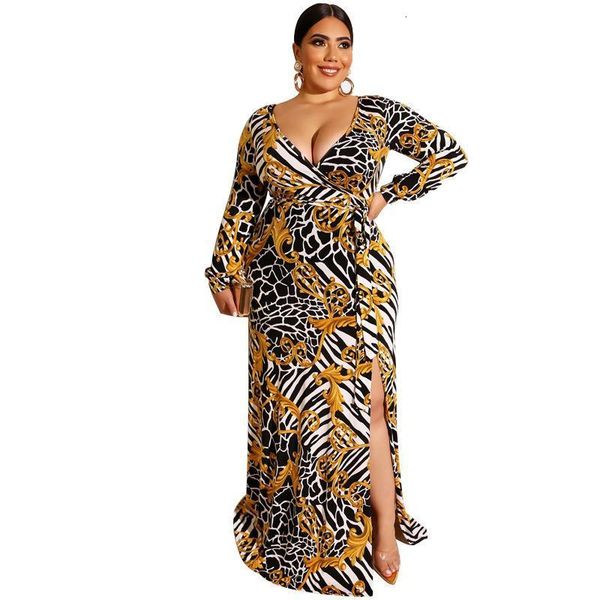 

plus size 5xl women stripe printed v-neck long sleeve casual maxi long dress vestidos plus size clothes women big size 4xl 3xl, Black;gray