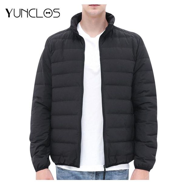 

yunclos men's coats men jackets winter thick warm solid coats windproof winter jacket men hooded parka fashion causal clothing, Black
