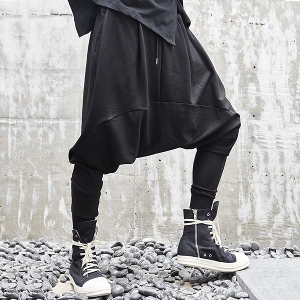 

2020 manly pants hare hung japanese released hip hop drawstring cross-pants design new summer t0ju, White;black