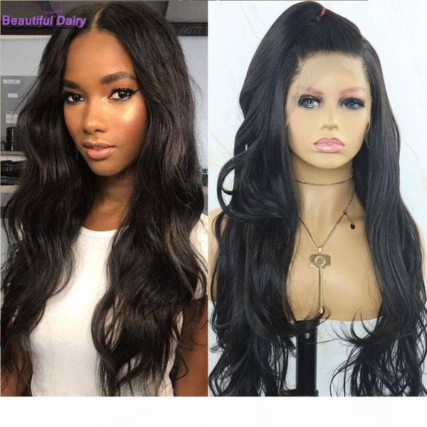 

красивых дневник природного волнистого парик фронт шнурок 13x6 gluesless синтетического фронт шнурок термостойкие афро-американские парики, Black