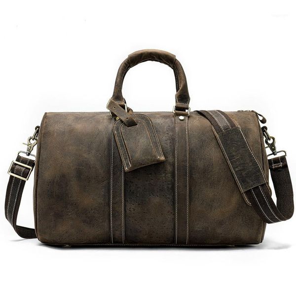 

duffel bags business travel bag vintage crazy horseskin large capacity shoulder bags1