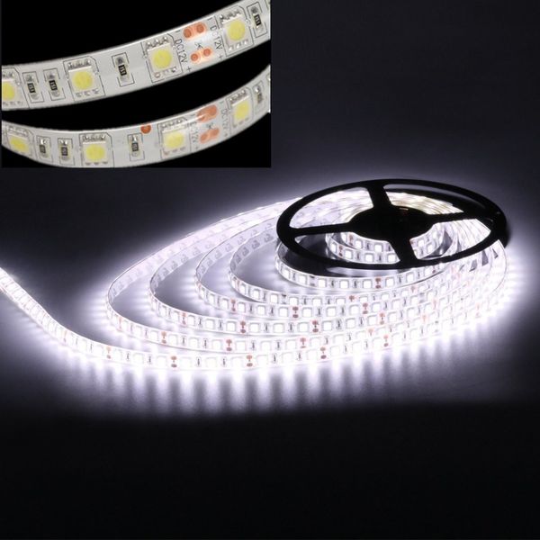 

led strip light smd 5050 waterproof ip65 dc 12v 300led 5m 6500k 3000k rgb cool white warm-white red blue green yellow tape