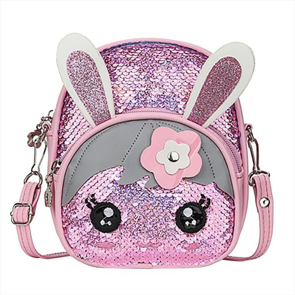 

blinking sequins children backpack fashion wild cute rabbit ear child backpack schoolbags small leather knapsack cute hiking sac