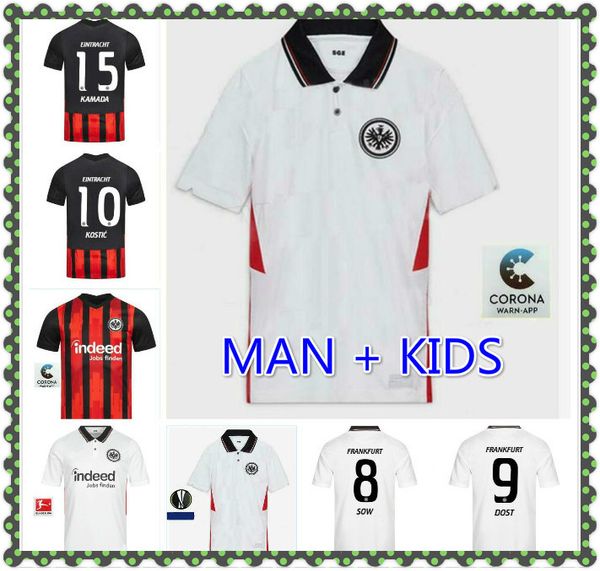 

таиланд eintracht франкфурт франкфурт футбол джерси 20 21 дост ndicka andre silva kostic футбольные рубашки da costa hasebe camisata de fran, Black;yellow