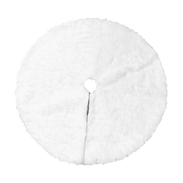 

plush pure white long hair christmas tree skirt decoration