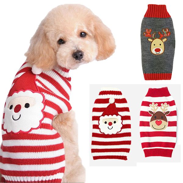 

pet dog christmas sweater puppy cats winter clothes holiday sweaters vest jumpsuit warm clothing for small medium large dogs costumes