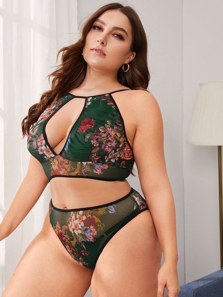 

large and deep v net sand temptation transparent underwear set, Black;white