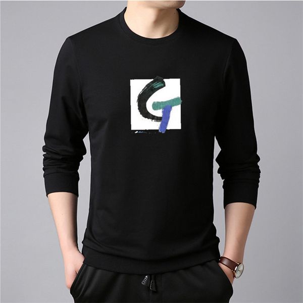 

factory direct sales]autumn new men's long sleeevet-shirt mens solid color fashion brand top, Black