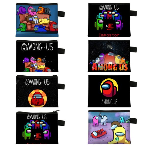 

luxurys designers bags wallet game among us wallet purses card wallets kids cute cartoon anime coin purse billfold money 36color e121410, White