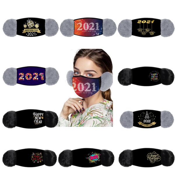 

2021 mouth masks ear muffs winter cotton dust face mask ear muff wrap warmer earlap protective mask cover