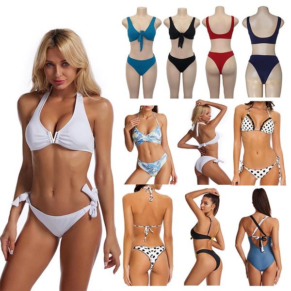 

eight womens bikinis set swimwear sports bra vest +pants leggings halter swimsuits swimming suit for women thong bikini fashion