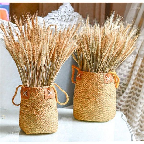 

100pcs/lot real wheat ear flower natural dried flowers for wedding party decoration diy craft scrapbook home decor wheat bouquet1