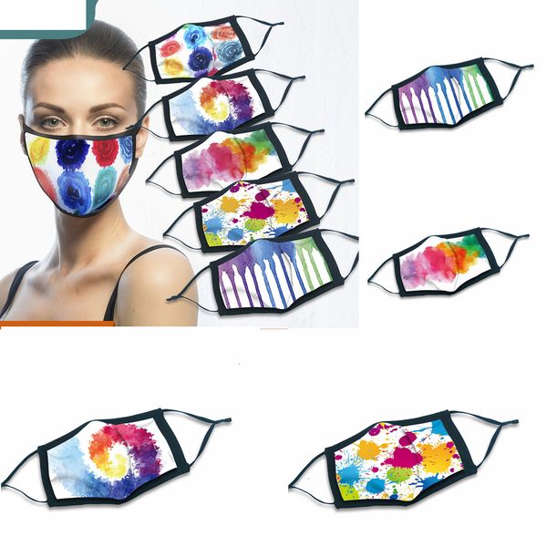 

graffiti watercolour protective printed outdoor soft breathable sunscreen mouth cover resuable earloop fashion mask ffa4330
